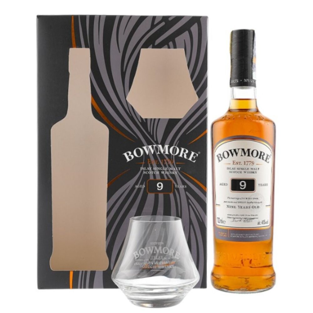 Bowmore 9y 0,7l 40% + 1x sklo GB