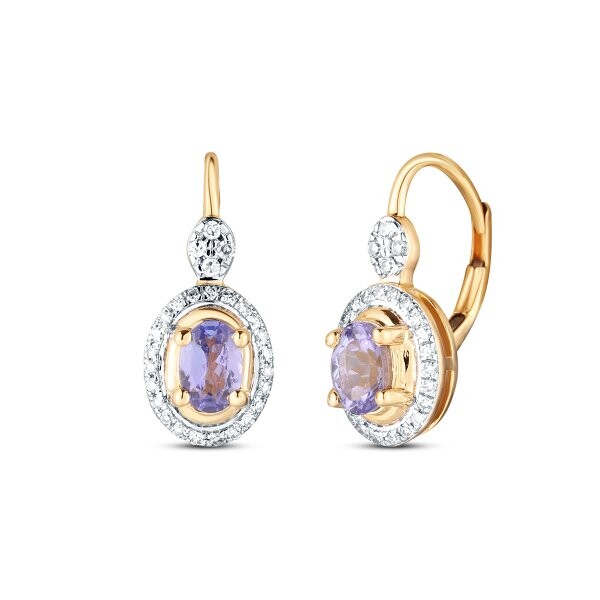 Náušnice s tanzanity 234-958-TA5756 3.70g