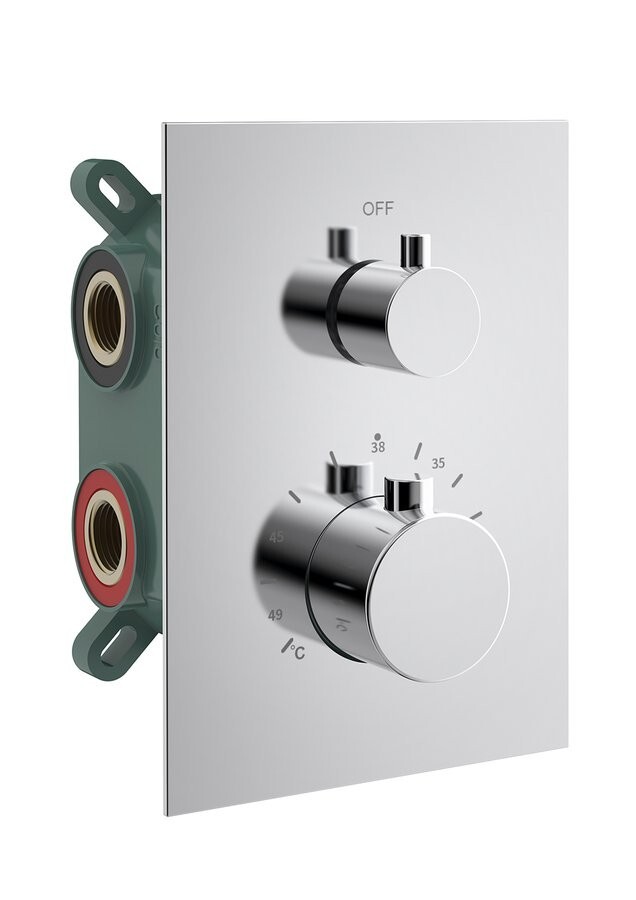 SAPHO KIMURA podomítková sprchová termostatická baterie, box, 3 výstupy, chrom KU683