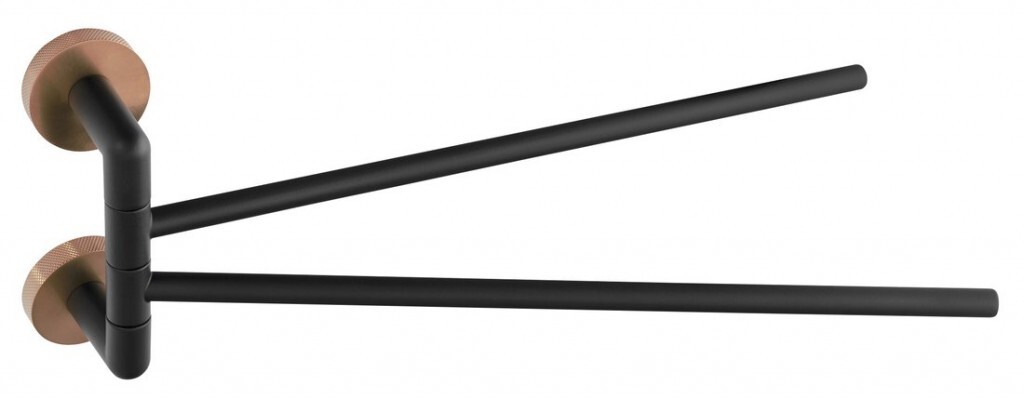 SAPHO LARISSA dvojitý držák ručníků otočný 350, černá/měď mat WS021BC