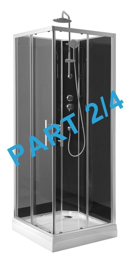 AQUALINE GRANVIK sprchový box 800x800x2180 komponent 2/4 fixní a posuvné sklo čiré 18-080-09-50-00