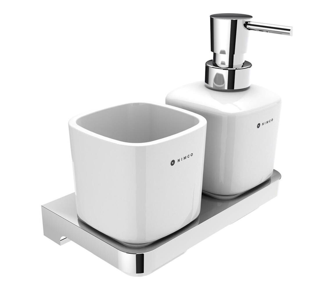 NIMCO NIMCO MA 2905831K-T-26 -Nástěnný dávkovač mýdla a stojan na kartáčky MAYA 320 ml