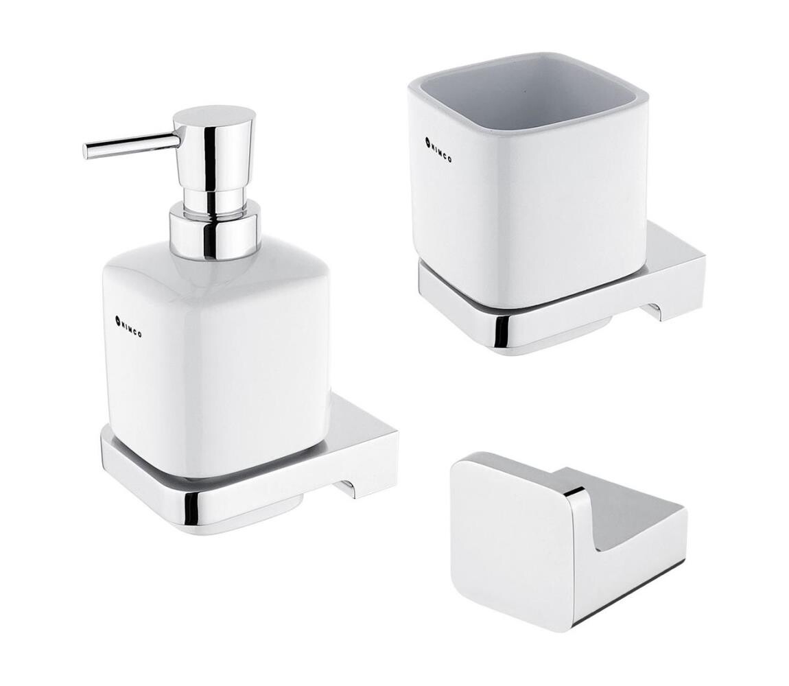 NIMCO NIMCO MA set-31K-26 - Dávkovač mýdla, stojan na kartáčky a nástěnný háček MAYA