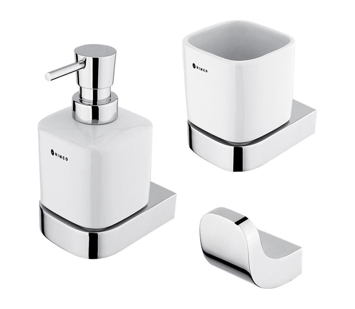 NIMCO NIMCO NK set-31K-26 - Dávkovač mýdla, stojan na kartáčky a nástěnný háček NIKAU