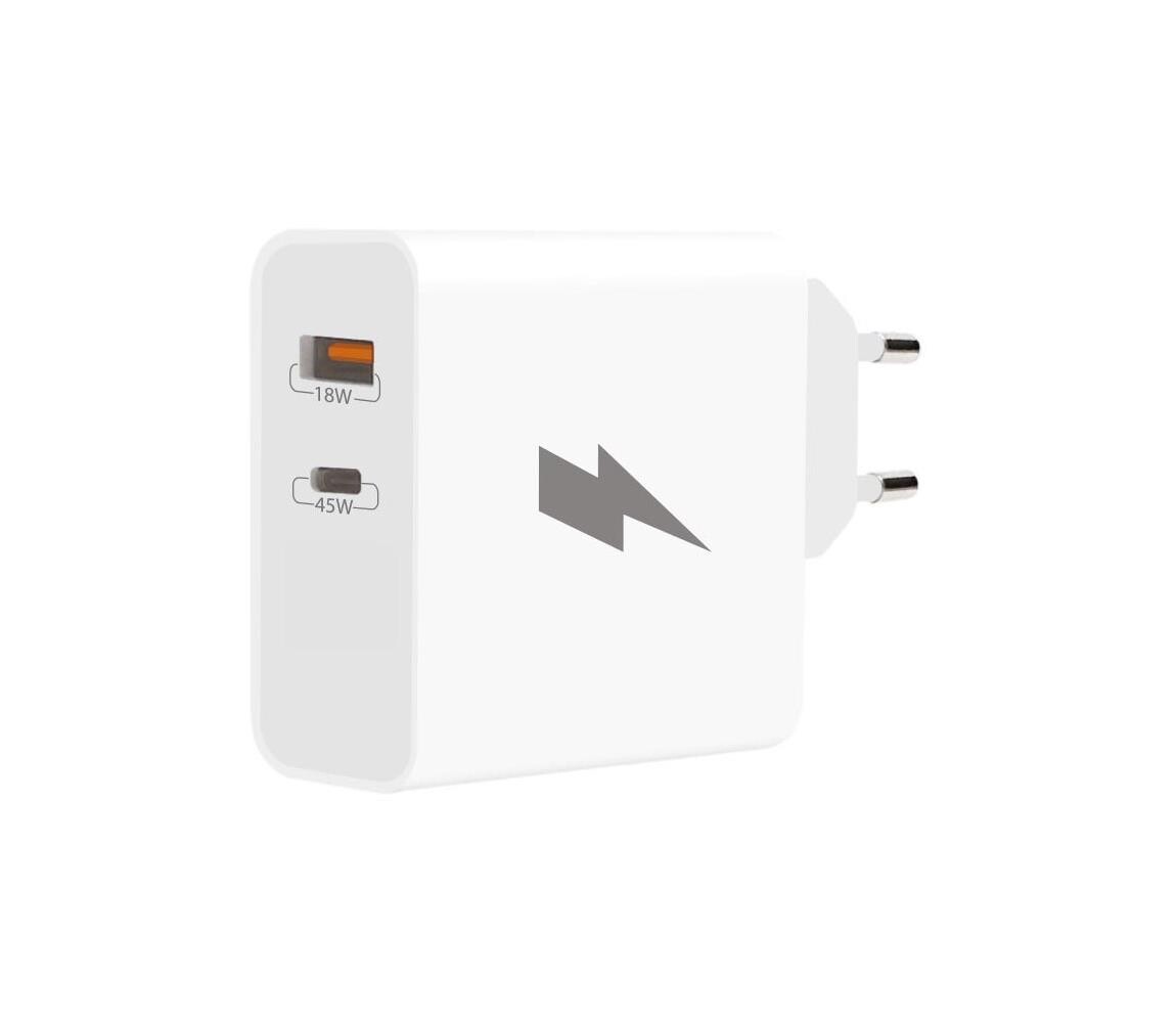 Winner Group Winner Group - Rychlonabíjecí adaptér 1xUSB-C + 1xUSB-A Power Delivery 45W bílá