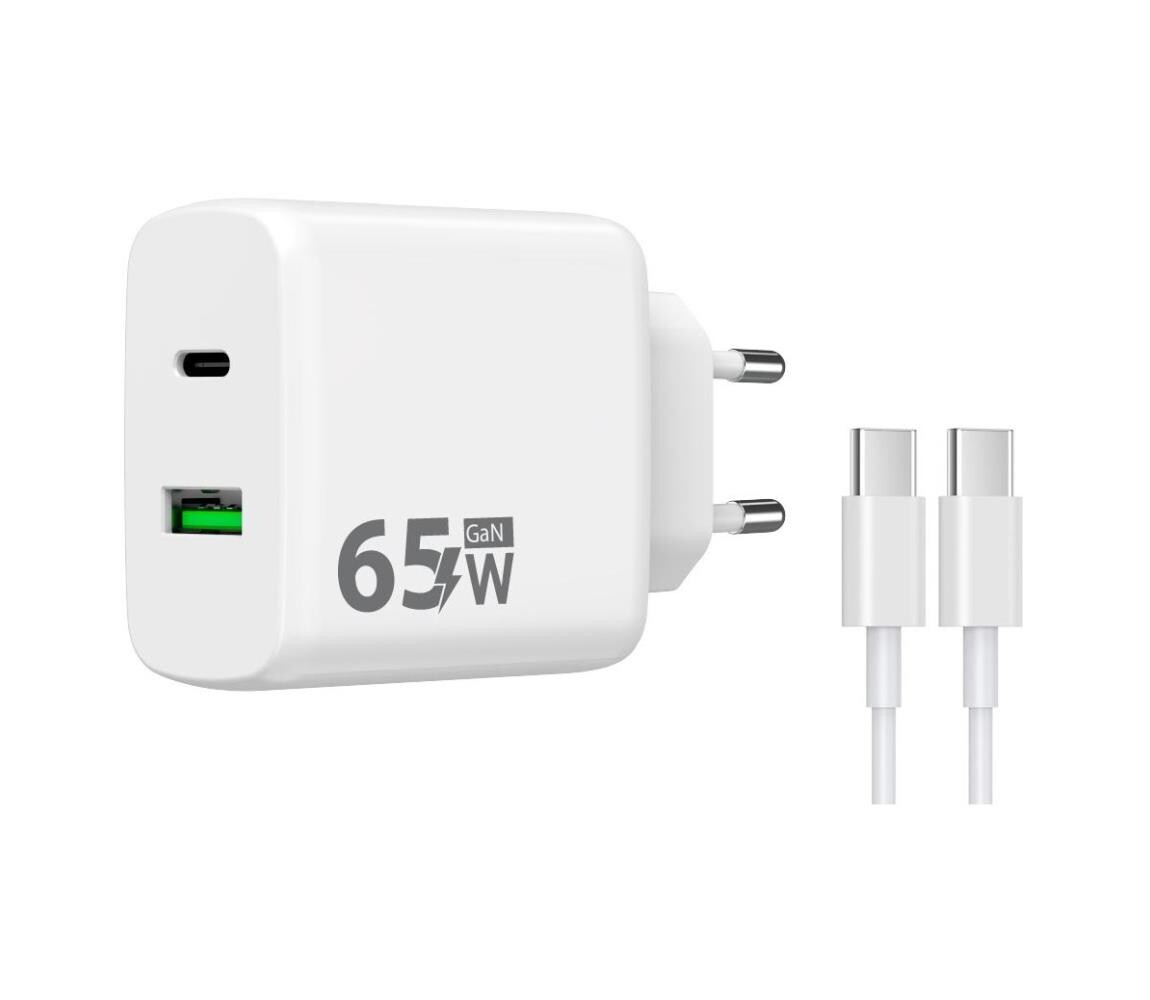Winner Group Winner Group - Rychlonabíjecí adaptér 2xUSB PD 65W + USB kabel USB-C / USB-C 1m