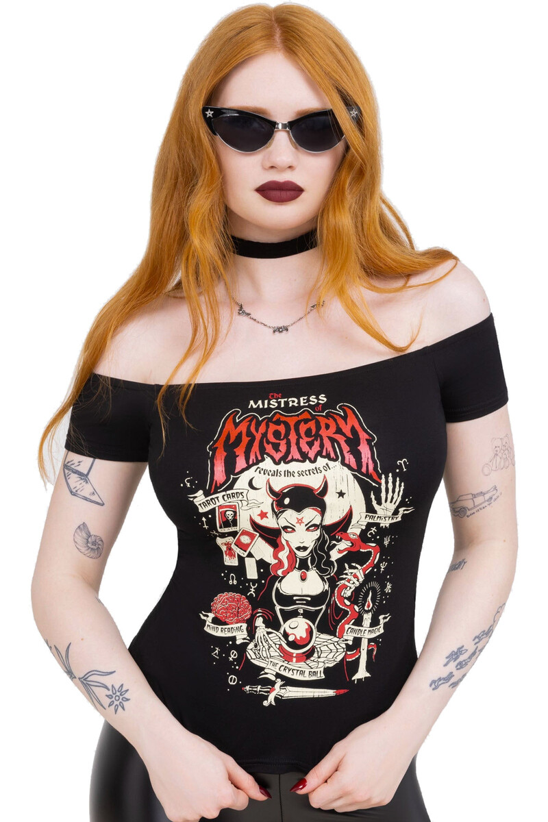 tričko dámské - Mistress Mistery Bardot - KILLSTAR - KSRA013169 XS