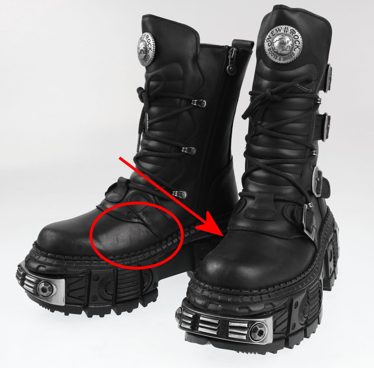 boty NEW ROCK - TANK CASCO NEGRO - POWER ACERO - POŠKOZENÉ 40