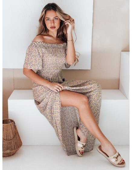 Maxi šaty LOVEFLORA s fialovými květy