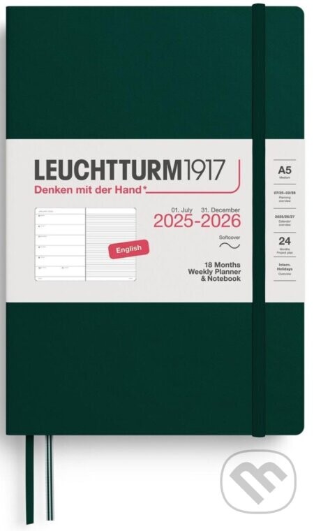 Weekly Planner & Notebook 2026 Medium (A5) 18 Months Forest Green - Leuchtturm1917