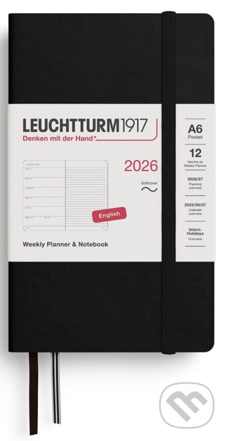Weekly Planner & Notebook 2026 Pocket (A6) Black - Leuchtturm1917