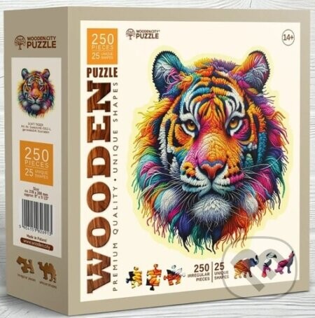 Dřevěné puzzle Jemný tygr 250 dílků - Wooden City