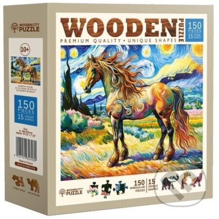 Dřevěné puzzle Moderní kůň 150 dílků - Wooden City