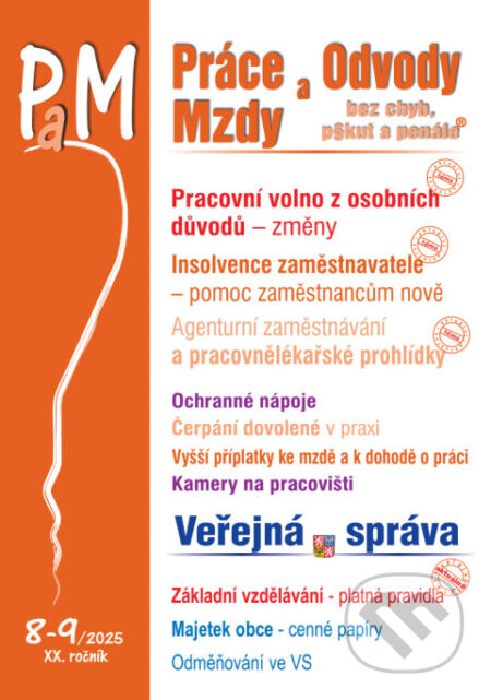 Práce, odvody a mzdy bez chyb, pokut a penále č. 8-9 / 2025 - Pracovní volno z osobních důvodů - změny - Poradce s.r.o.