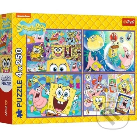 Puzzle Šílený svět Spongeboba 4x250 dílků - Trefl