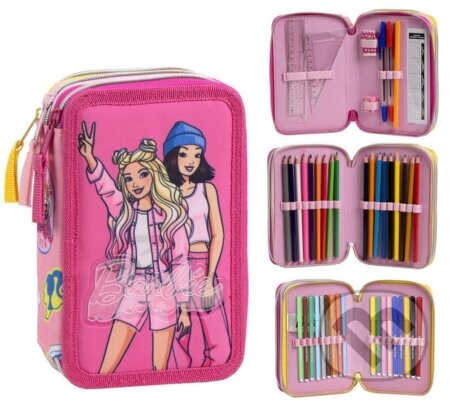 Školské trojdielne puzdro Barbie: Kamarátky
