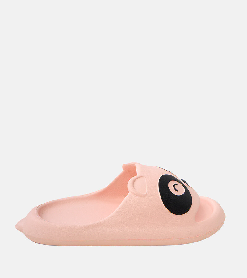 marka niezdefiniowana Pink children's flip-flops with Ketti panda motif