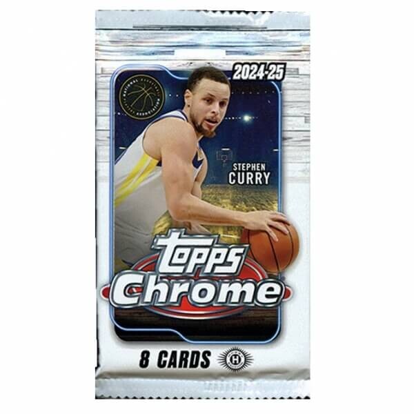 2024-2025 NBA karty Topps Chrome Basketball Hobby balíček