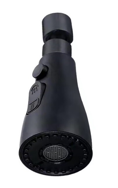 Eco produkty Spiral dřezová přepínací sprcha, perlátor s kloubem ke kuchyňské baterii s klasickým pevným ramenem (M22x1 nebo M24x1), spirálový proud, přepínání, 3 programy, černá