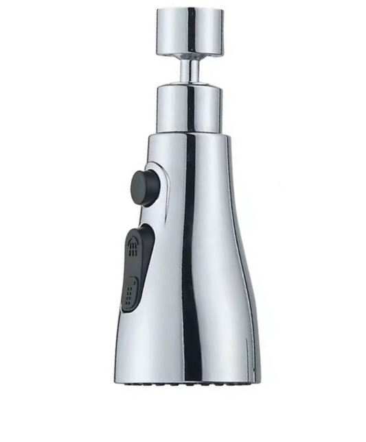 Eco produkty Spiral dřezová přepínací sprcha, perlátor s kloubem ke kuchyňské baterii s klasickým pevným ramenem (M22), spirálový proud, přepínání, 3 programy, chrom