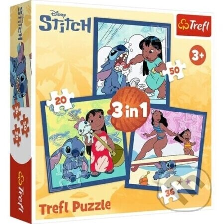 Puzzle Čas se Stitchem 3v1 (20,36,50 dílků) - Trefl