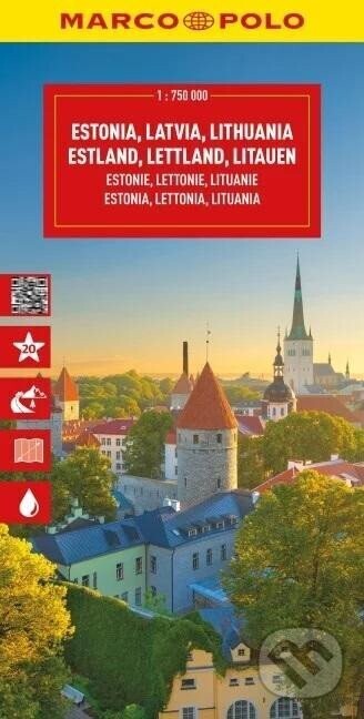 Estonsko, Lotyšsko, Litva 1:750 000 / automapa - Marco Polo