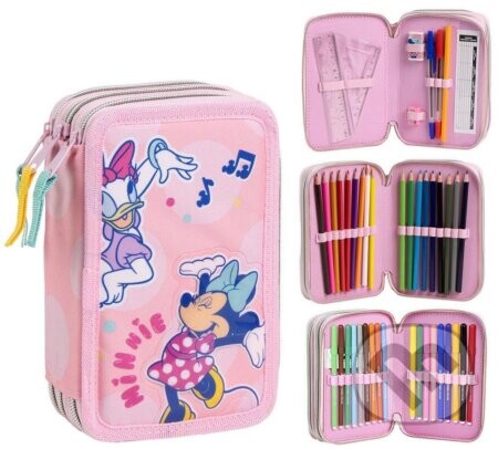 Trojité školské puzdro Disney - Minnie Mouse: Minnie a Daisy