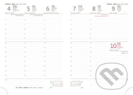 Týdenní diář 2026 A5 Flexio zelený s gumičkou - Helma