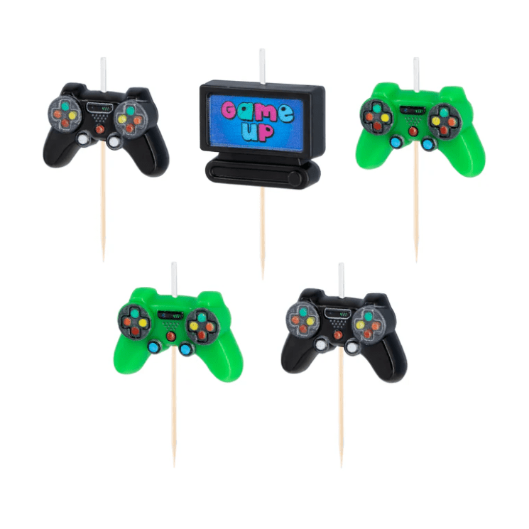 Sada narozeninových svíček 5 ks, herní - Party Pal - Party Pal