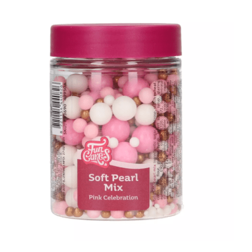 Cukrové zdobení perly-  růžová oslava 80 g - FunCakes - FunCakes