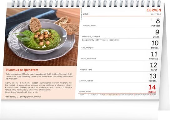 Recepty za kačku 2026 - stolní kalendář