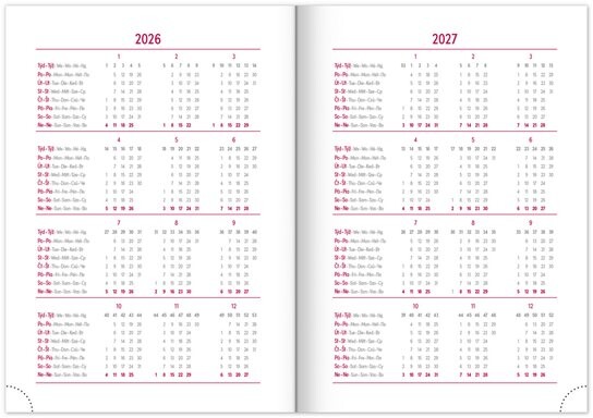 Denní diář 2026 Aprint červený