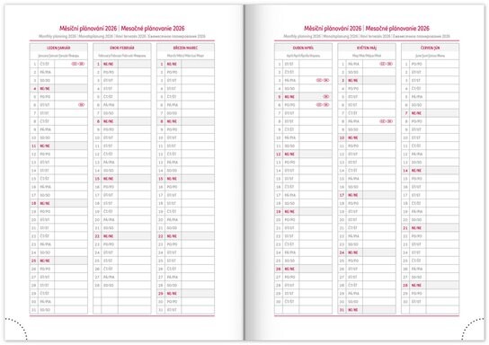 Denní diář 2026 Aprint fialový