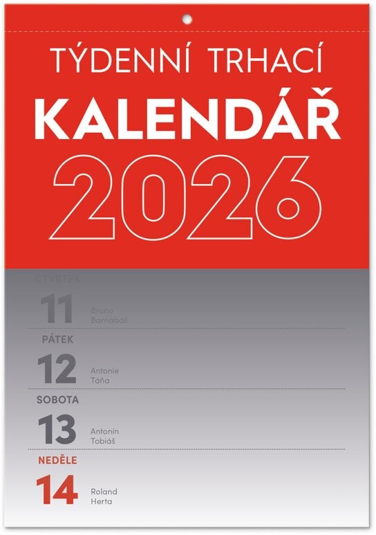 Týdenní trhací kalendář 2026 - nástěnný kalendář