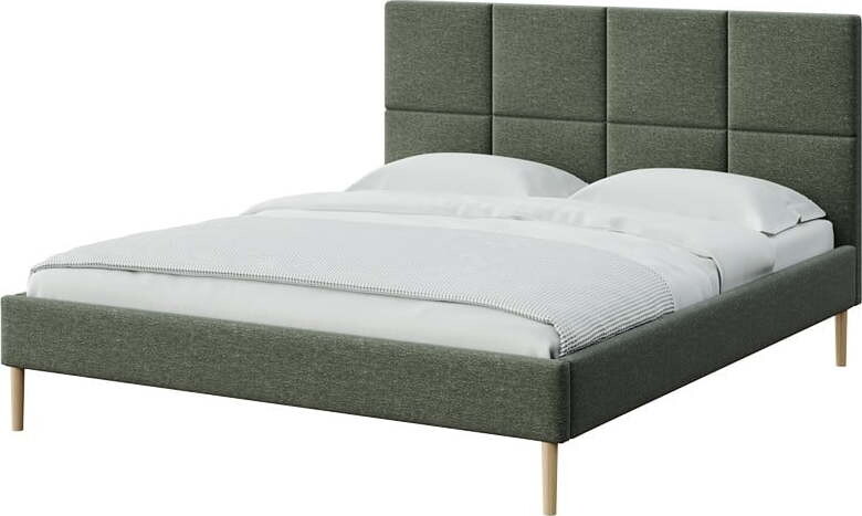 Zelená čalouněná dvoulůžková postel s roštem 140x200 cm Alano – MESONICA