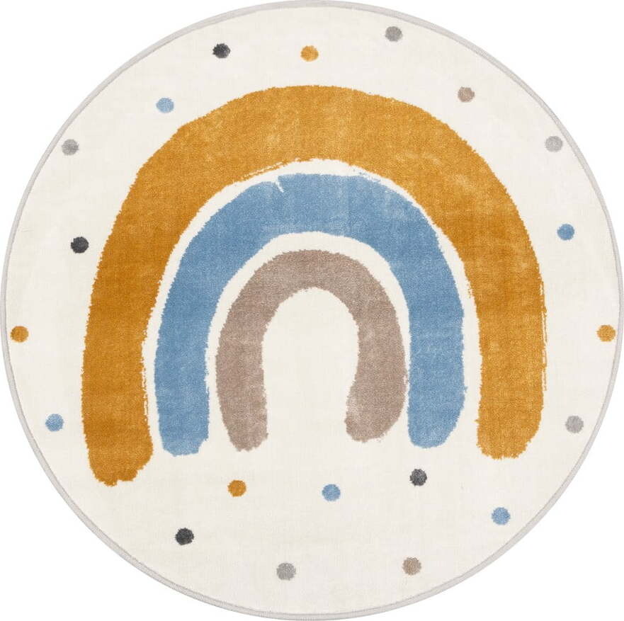 Okrově žlutý/slonovinový dětský koberec ø100 cm Joyful Gold – FD