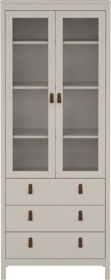 Šedobéžová vitrína 78x199x33 cm – Tvilum