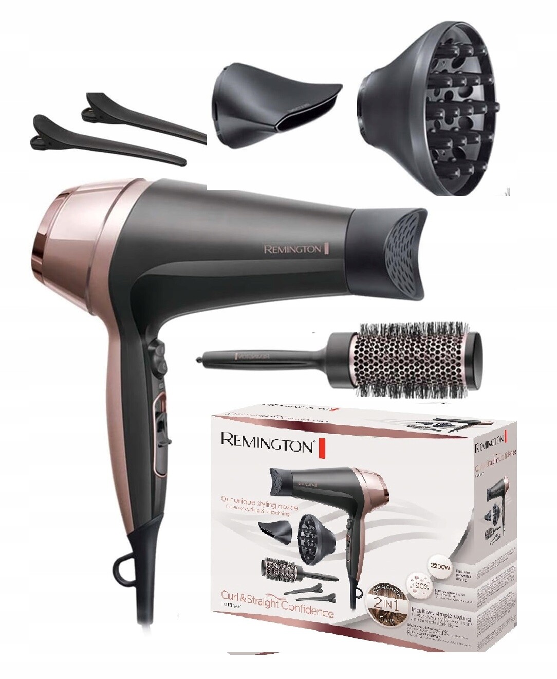 Vysoušeč vlasů s ionizací 2200W Ionizace Remington Curl&Straight Pro