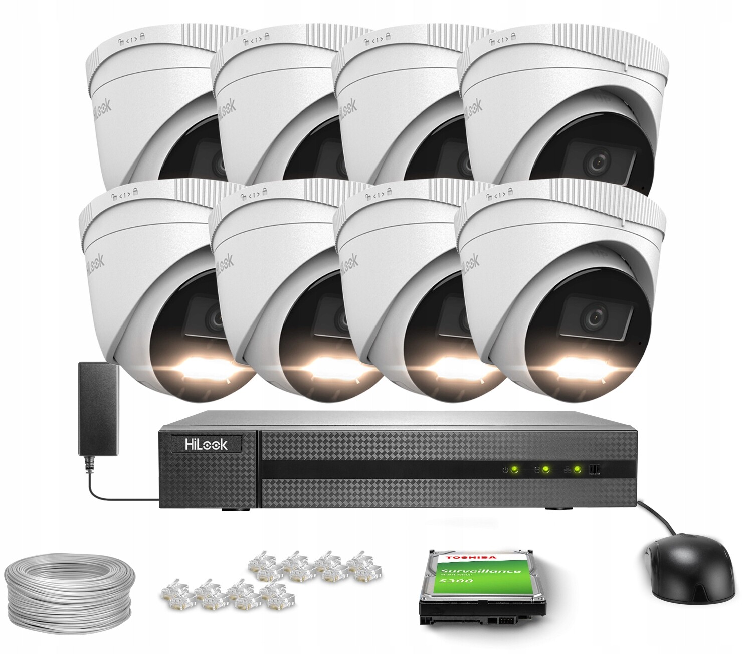 Sada pro monitorování 8x IPCAM-T8-30DL 4K Smart Hybrid-Light 30 m