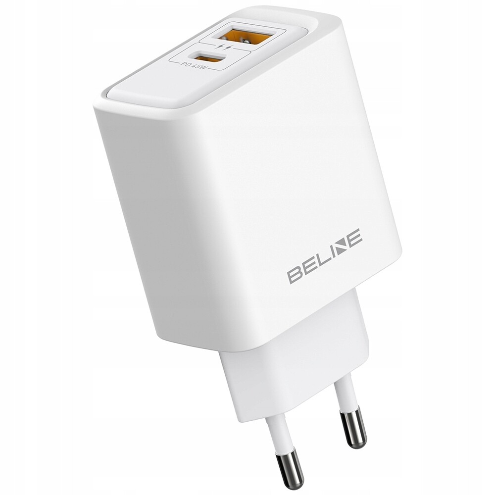 Síťová nabíječka Beline 45W GaN Usb-a/usb-c BLN2CW45 bílá