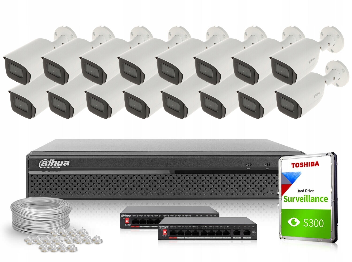 Sada pro monitorování Ip 16x IPC-HFW3842E-AS-0280B 8Mpx Starlight PoE IR30