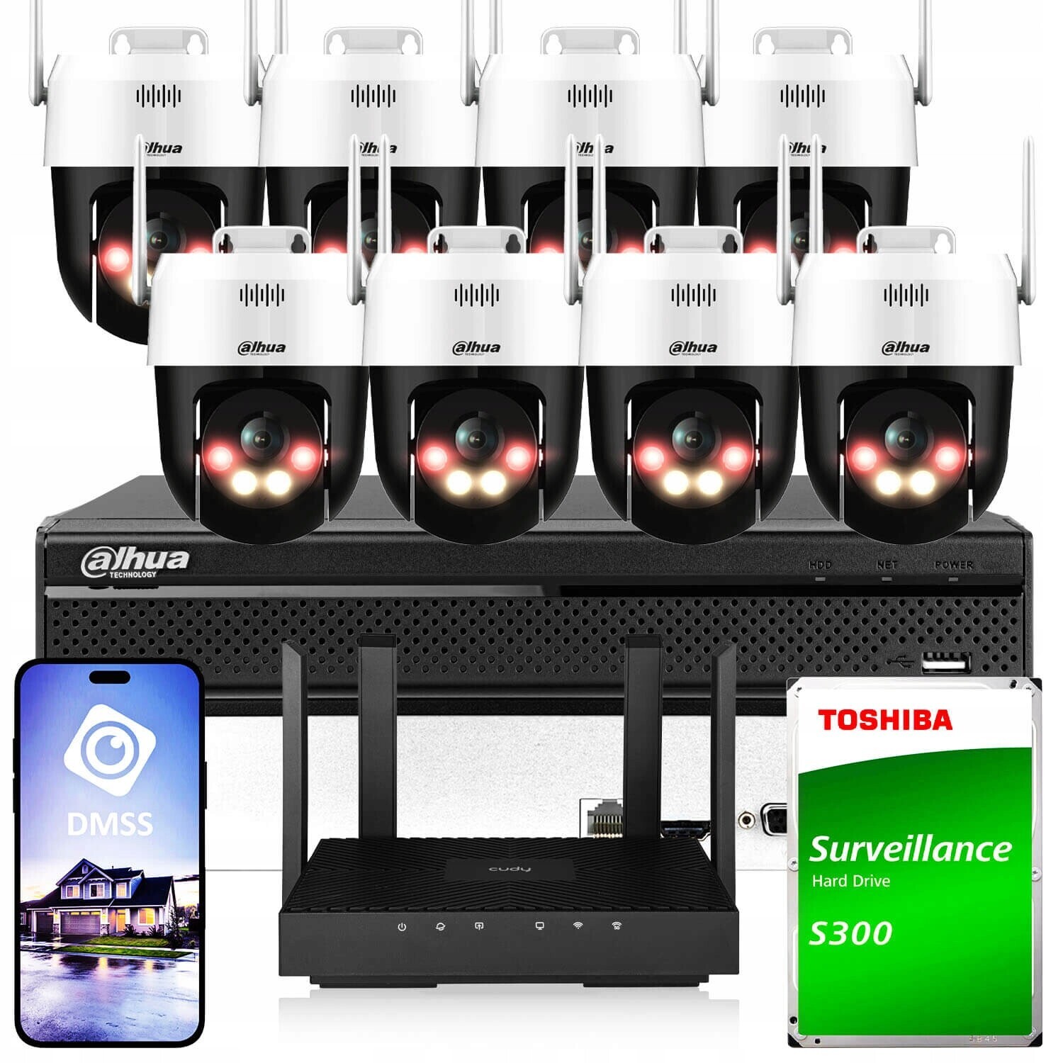 Sada pro monitorování Wi-Fi 8x P5AE-PV 5Mpx Ir 30 m Dahua