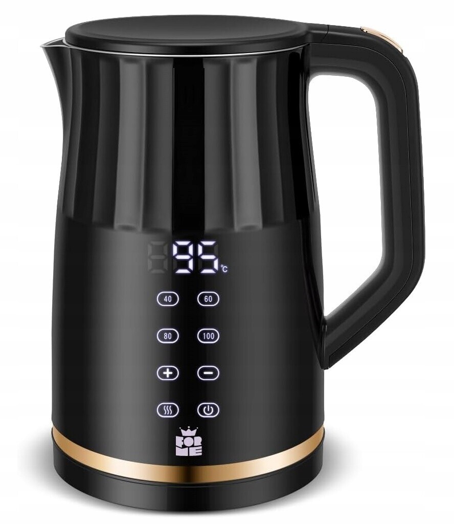 Elektrická varná konvice bez obsahu Bpa s regulací teploty 2200 W 1,7 l černá ForMe