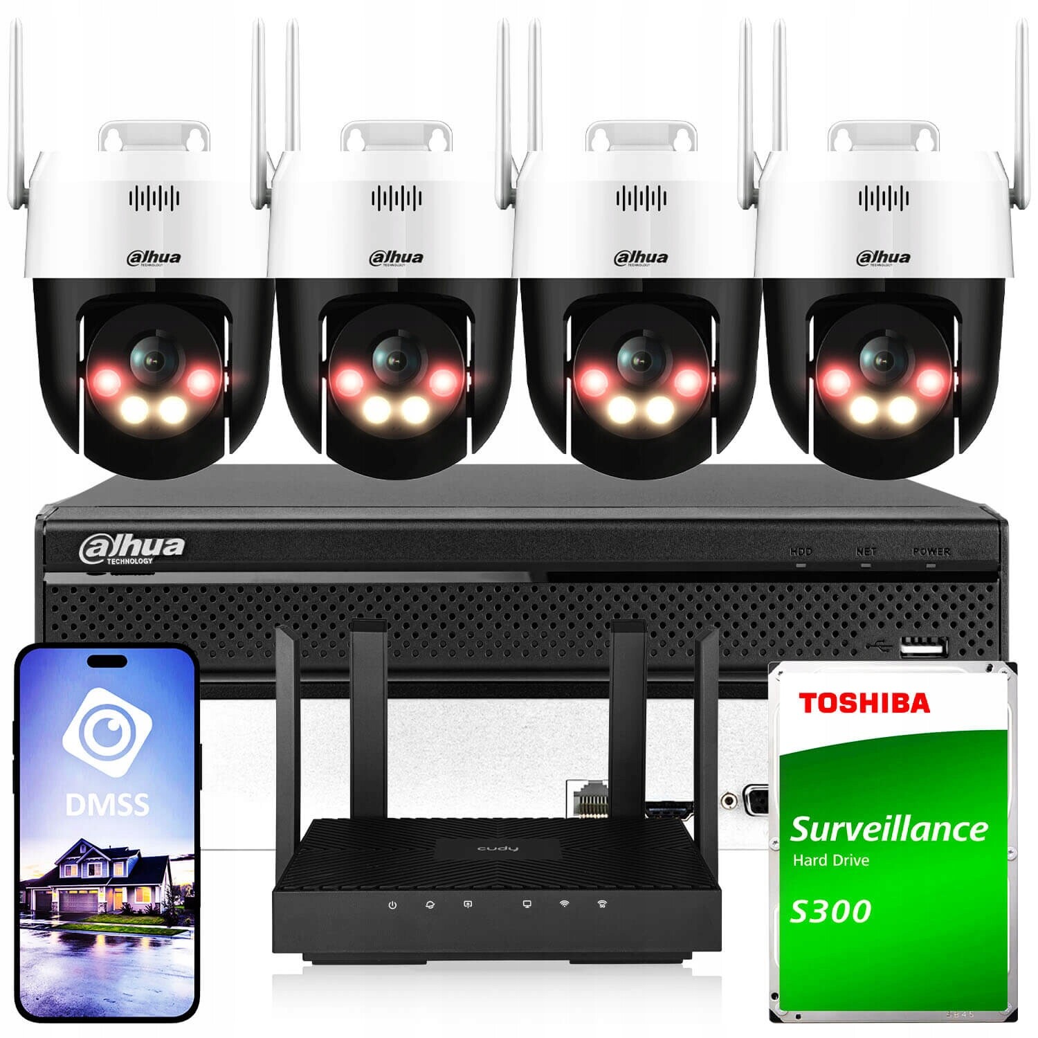 Sada pro monitorování Wi-Fi 4x P5AE-PV 5Mpx Ir 30 m Dahua