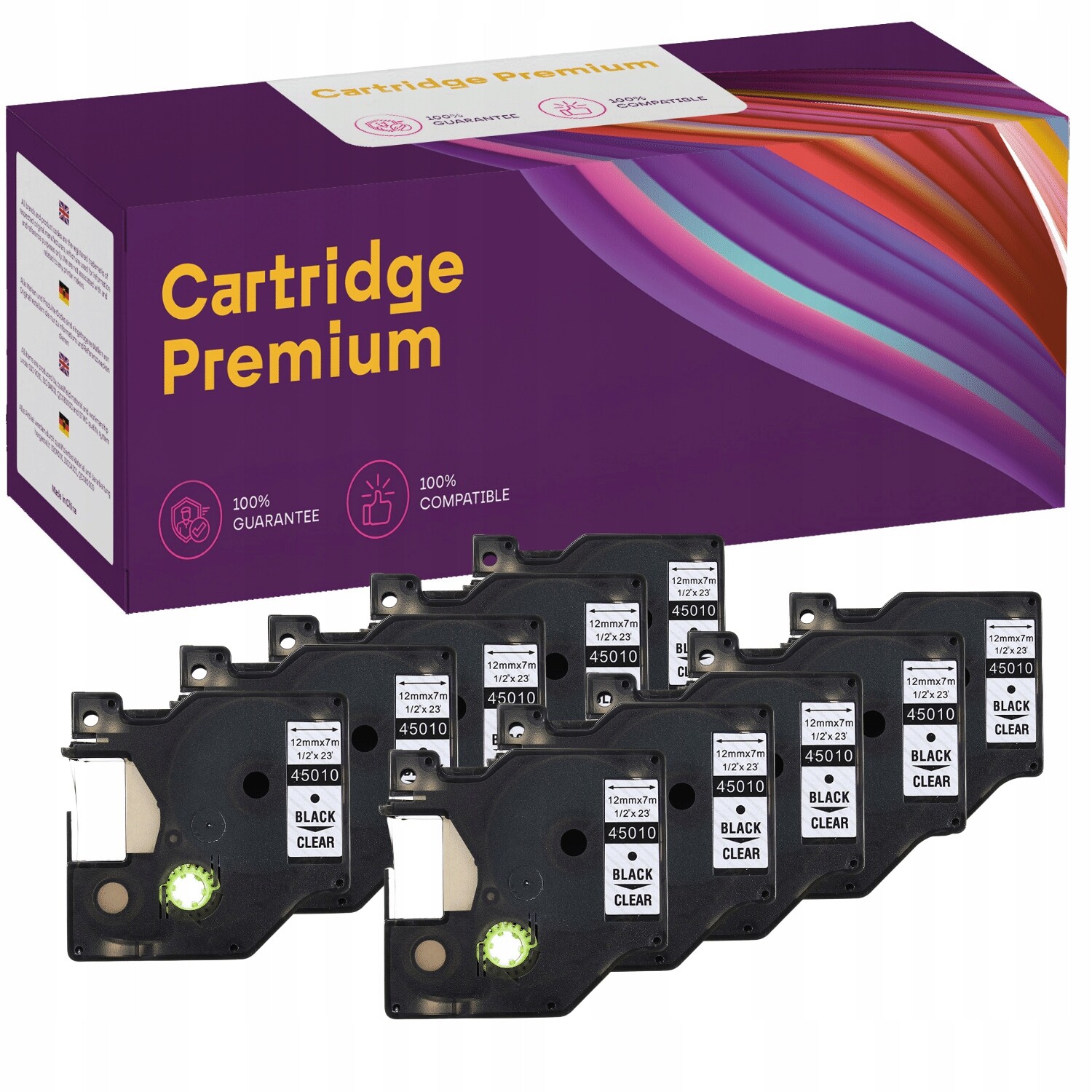 10x Páska pro Dymo D1 LabelManager 45010 12mm x 7m