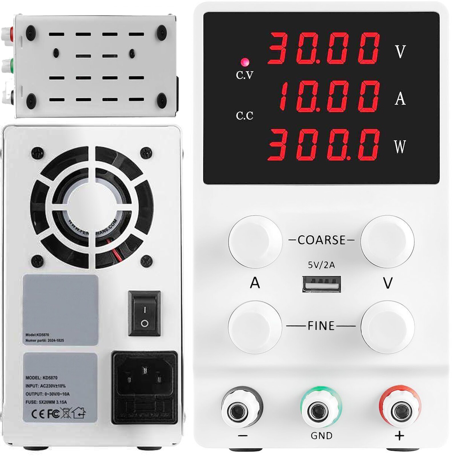 Regulovatelný Přesný Laboratorní Napájecí Zdroj 0-30V 10A Led 200-240V Ac