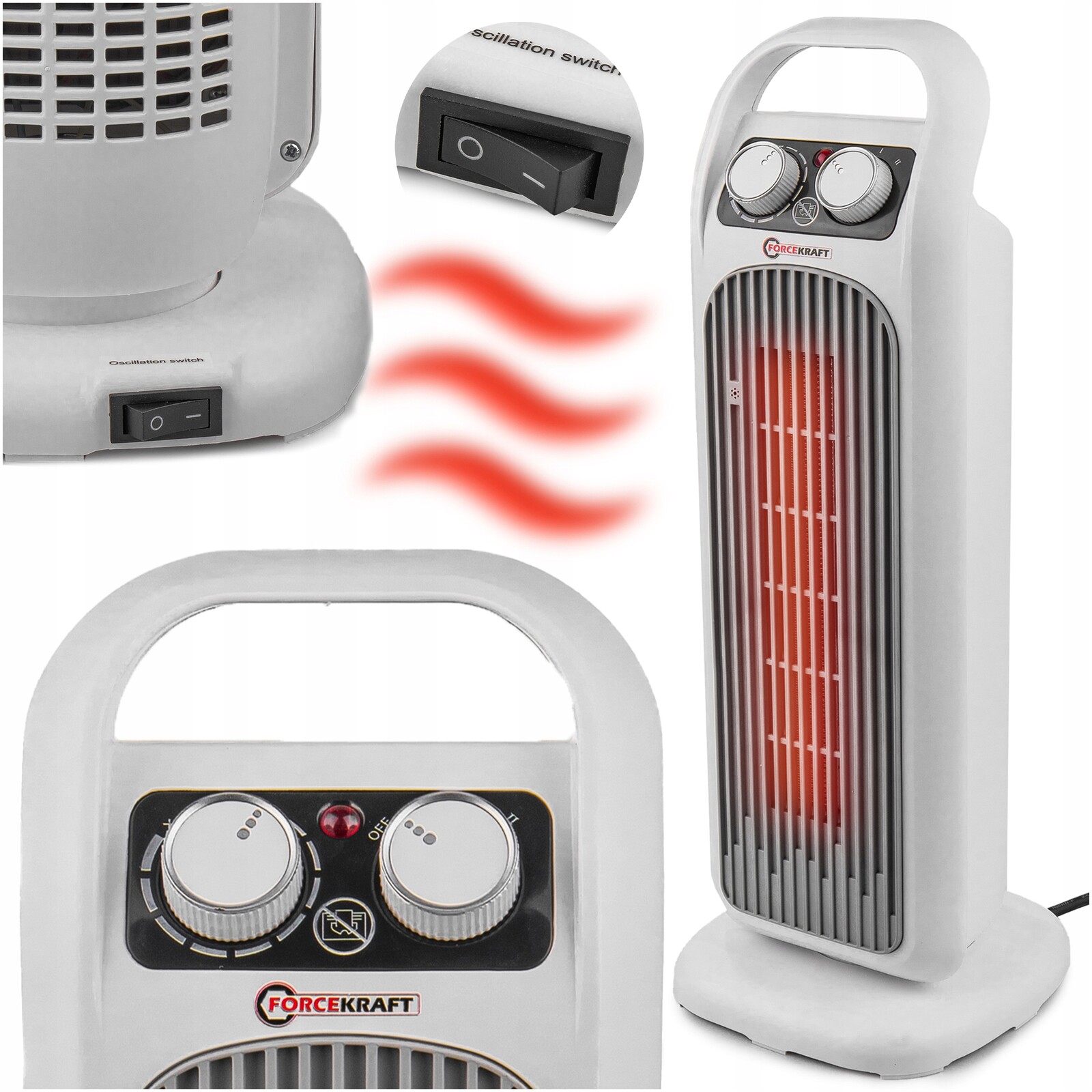 Termoventilátor Farelka Radiátor Elektrický Termostat Výkonný 2000W