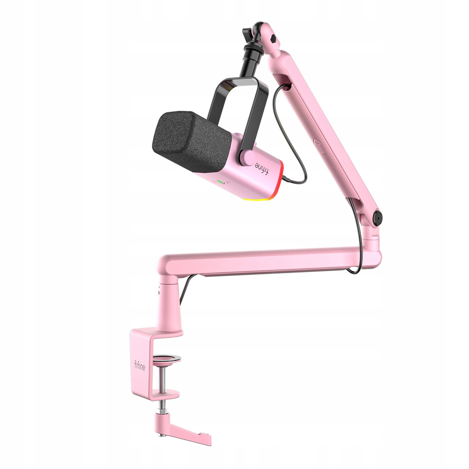 Dynamický studiový mikrofon Fifine TAM8P Xlr/usb se stativem růžový
