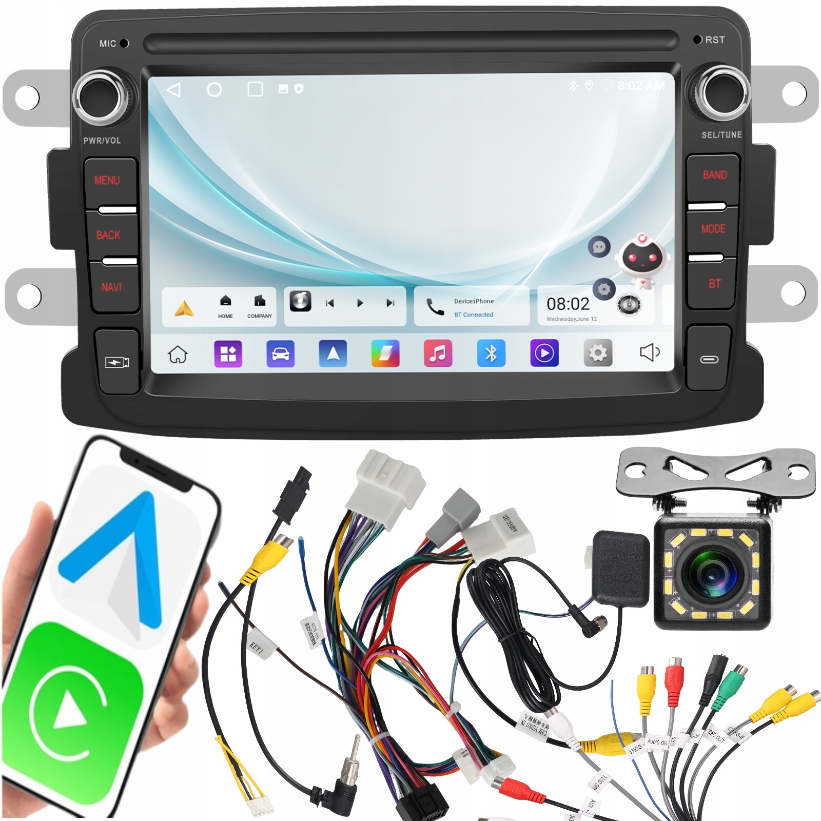 Radio pro Dacia Logan Duster Dokker Sandero Lodgy WiFi Android Gps CarPlay