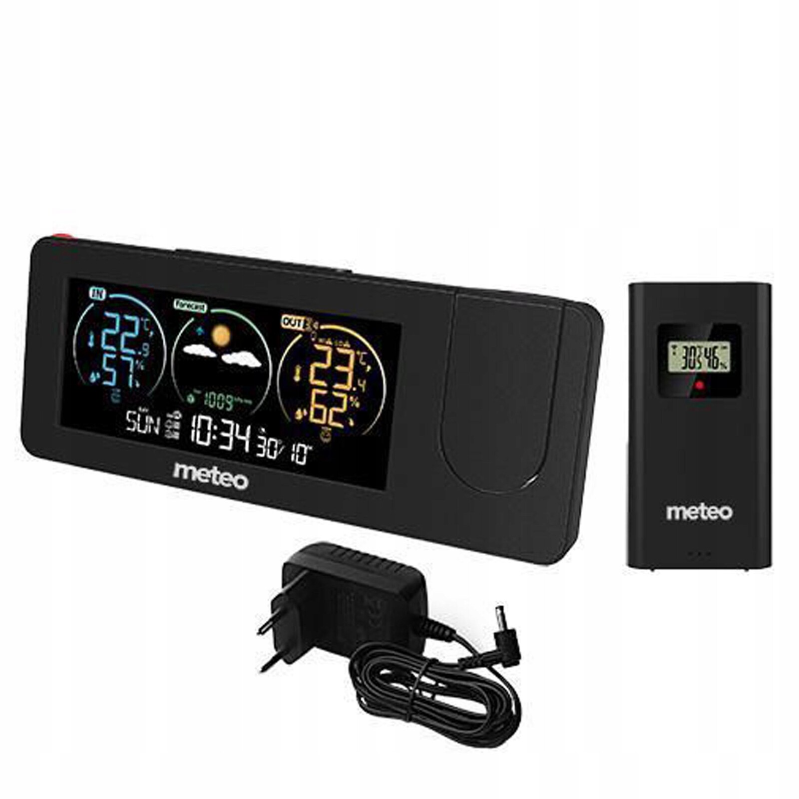 Černá meteorologická stanice SP102 s Dcf a projektorem